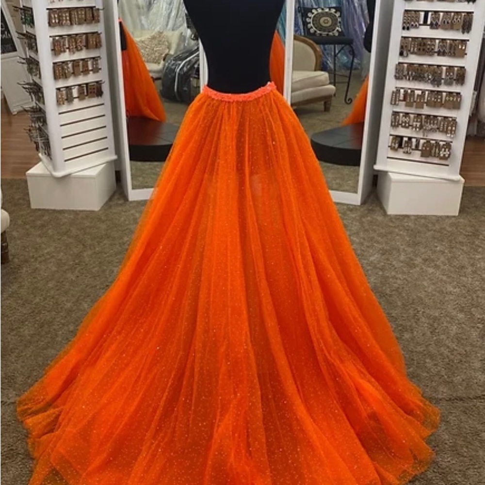 Sherri Hill overskirt (Sherri Hill orange cocktail dress sold separately).